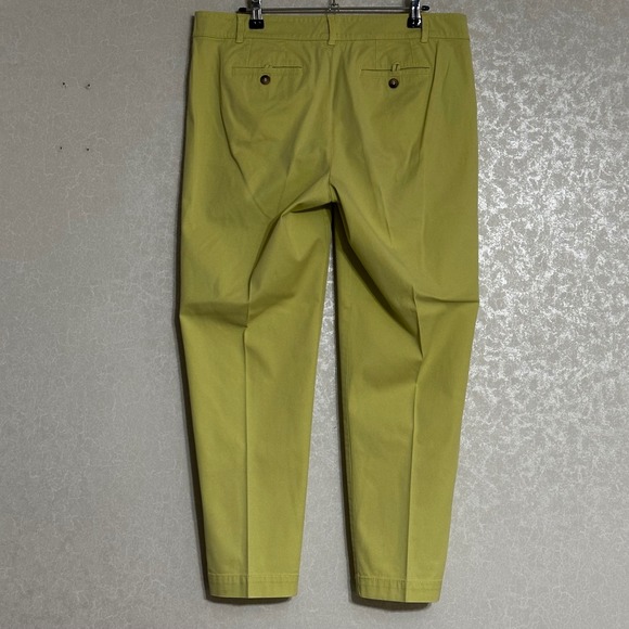 Talbots The Weekend Chino Pants Petite Yellow Green Cotton Blend Flat Front 10P - Picture 5 of 9